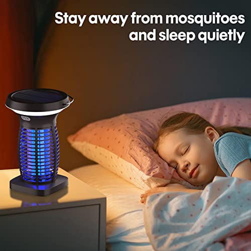 Jinyeda Solar Bug Zapper, Cordless Mosquito Killer Lamp For Indoor And Outdoor, Battery Powered Night Bug Lights Fly Zapper, Ip44 Waterproof Mosquito Zapper Perfect For Home, Backyard, Patio, Camping #TOP6