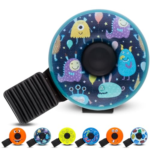 Fahrradklingel Kinder - Monster Motiv - Fahrradklingel Mädchen, Klingel...