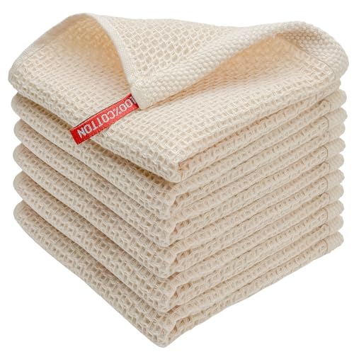 FreeNook 100% Cotton Waffle Weave Kitchen Towels,...