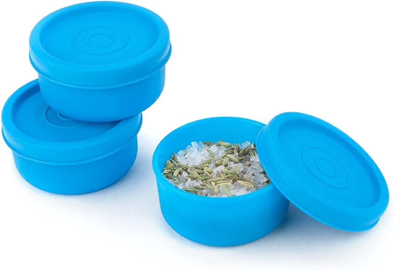 Signora Ware Nano Plastic Container Set Of 3, Small Boxes For Storage Mini Items, Food Grade Bpa Free, Microwave Safe, Airtight Spill Proof Leak Free (Set Of 3 - 40Ml Each Box , Blue)