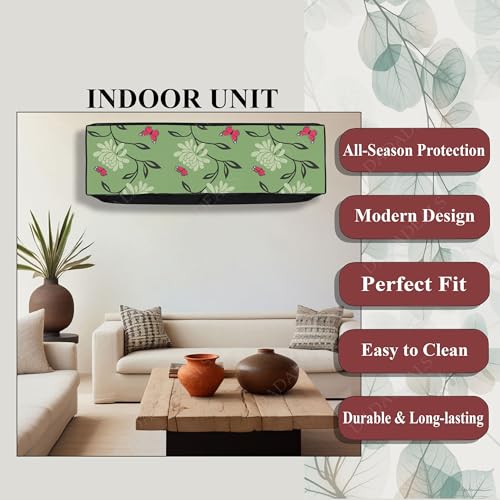 Image of Split AC Cover Combo Set 1.5 Ton | Indoor Outdoor Waterproof & Dustproof Protection | Durable, Breathable Fabric | These Covers Help Maintain Airflow | Green