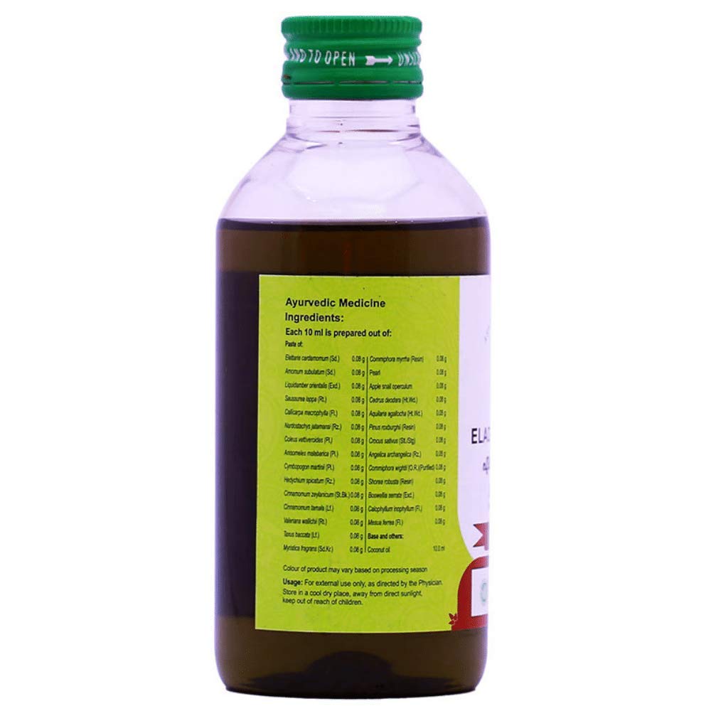 Vaidyaratnam Eladi Kera Thailam 200 ml (Paquete de 2) Cuidado de la vida
