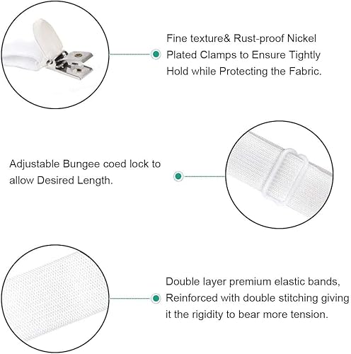 image for QoeCycth 8Pcs Adjustable Bed Sheet Straps Clips, Elastic Mattress Shee