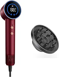 Fanttik SonicDry H10 APEX Hair Dryer with Diffuser, 110,000 RPM Brushless Motor, 80% Faster Drying, 56dB Low-Noise, 0.74lb Lightweight, Ionic Technology for Home & Travel Use - Red