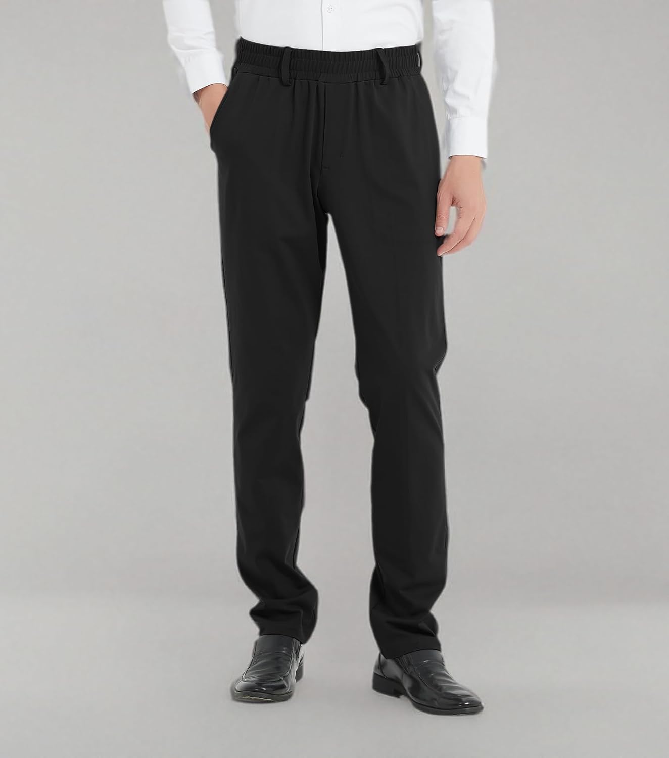 LETAOTAO Mens Elastic Waist Pants for Seniors High Stretch Expandable Waist Slacks for Elderly with Magnet Button - Image 6