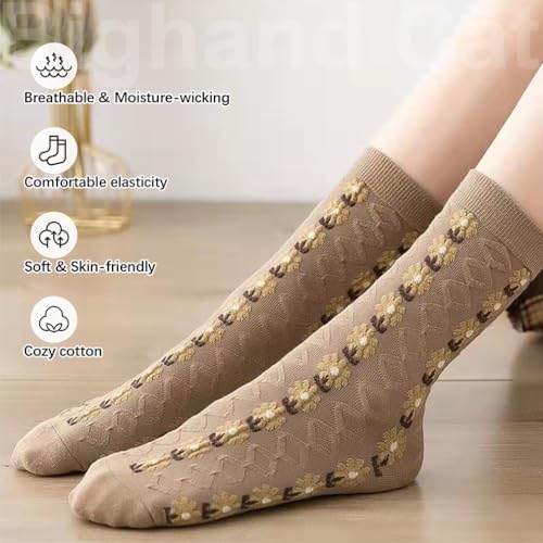 IIG Womens Novelty Cotton Crew Socks Cute Animals Socks Fun Flower Socks (fit women's shoe size 5-9)4