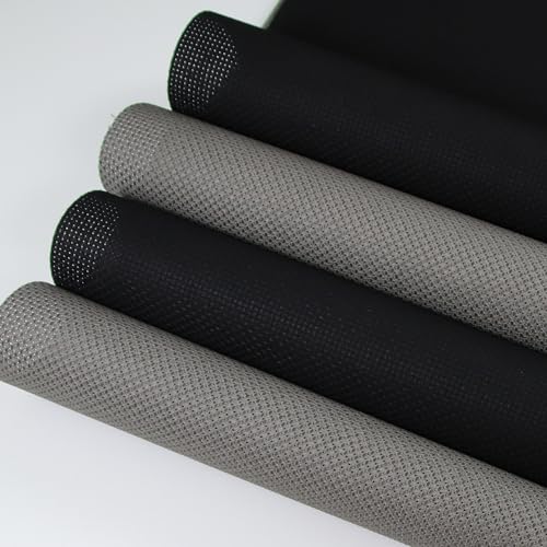 Image of KCS 4 /6 pc of 12 inch x 18 inch 30cmx45cm 16CT Counted Cotton Aida Cloth Cross Stitch Fabric (Dark Grey+Black, 4 pc)