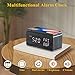 HZDHCLH Bedside Wireless Charging Alarm Clock Dimmable LED Display,Snooze Digital Clock with Temperature Display,USB Charging,Compatible with iPhone, Samsung, Android (black)