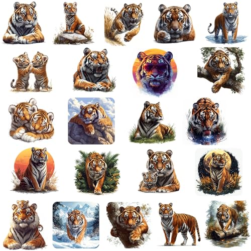McEtt Tiger Sticker Sheets – Cute Wildlife Tiger Cub Big Cat Illustration Stickers – 5 Sheet Pack (110 Pieces)