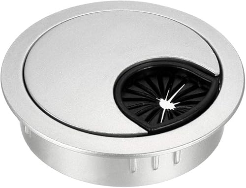 Miniatura 27 de uxcell Cubierta de orificio para cable, 2.4 pulgadas/2.362 in, aleación de zinc, para escritorio, ojales, cubierta de agujero para oficina, Negro