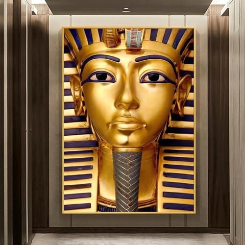 Affiche d'art mural Toutankhamon doré pharaon égyptien 70x90cm