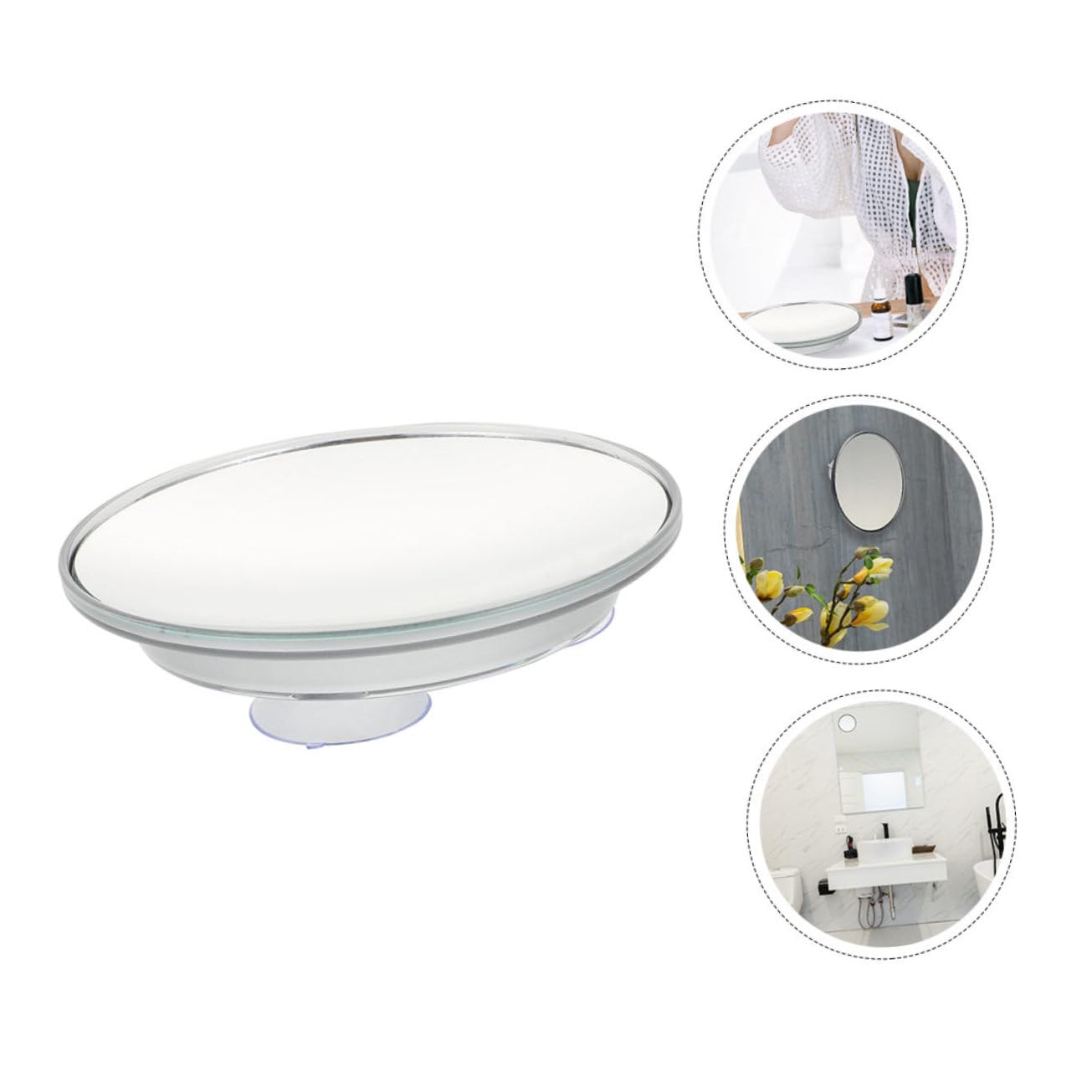 Miroir à Ventouse Grossissant X20, Lot de 2, Blanc