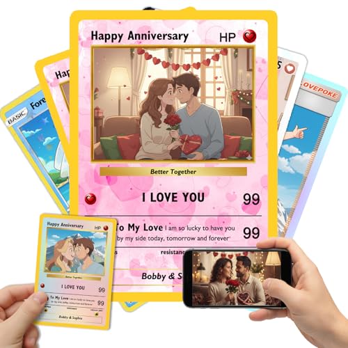 Morlavid Carta Poke Personalizzata Carta Allenatore Personalizzabile per Coppia Anniversario Festa Del Papà S1