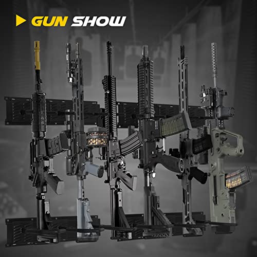 Gun Racks For Wall,Adjustable Gun Rack Wall Mount,Gun Display Rack For Rifle Shotgun,Heavy Duty Steel Gun Stand Holds Up To 150 Lbs(1Pack-6Slot) #TOP6