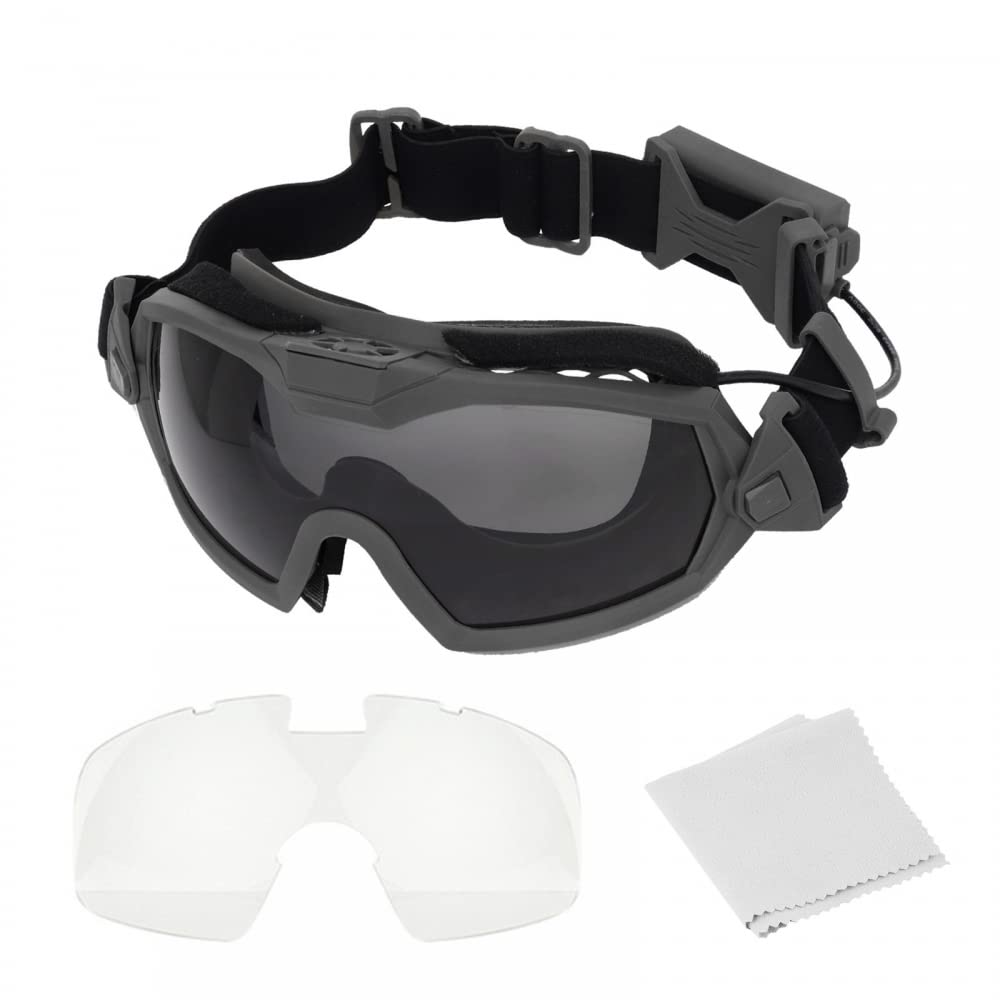 Airsoft Schutzbrille für Brillenträger, UV-Schutz Militär Alpha-Sonnenbrille, Taktische Airsoft-Brille mit 1 austauschbaren Gläsernfür Männer und Frauen beim Laufen, Radfahren, Skifahren, Angeln