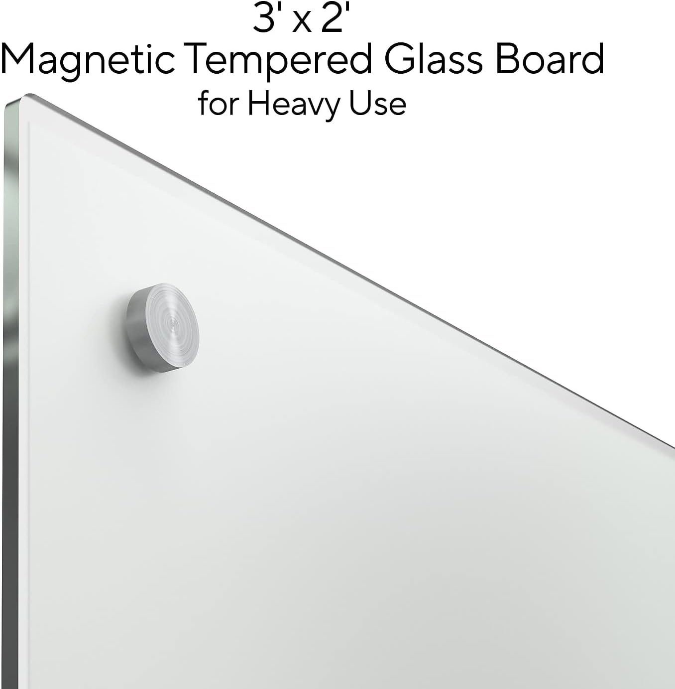 TRU RED Magnetic Tempered Glass Dry Erase Board, White, 3-ft x 2-ft