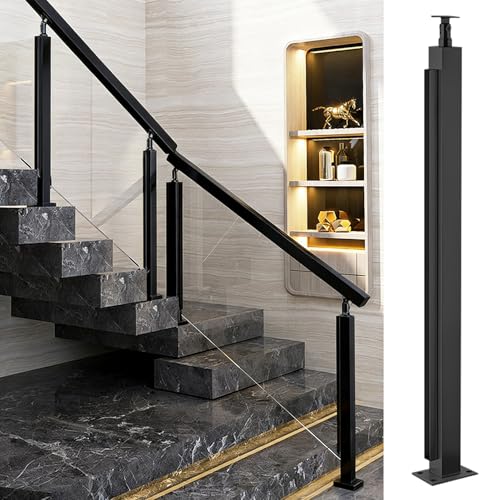 Abrazadera de panel de vidrio resistente con base cuadrada para suelo