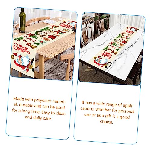 Ornement de table de Noël Cabilock nappe polyester chemin de table de fête repas - 8