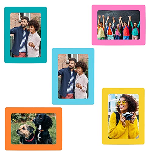 BELLE VOUS Magnetische Bilderrahmen Foto Magnete (15er Packung) Für 10 x 15 cm Fotos - Collage Magnet Kühlschrank Bilderrahmen für Kühl- und Metalloberflächen - 5 Farben