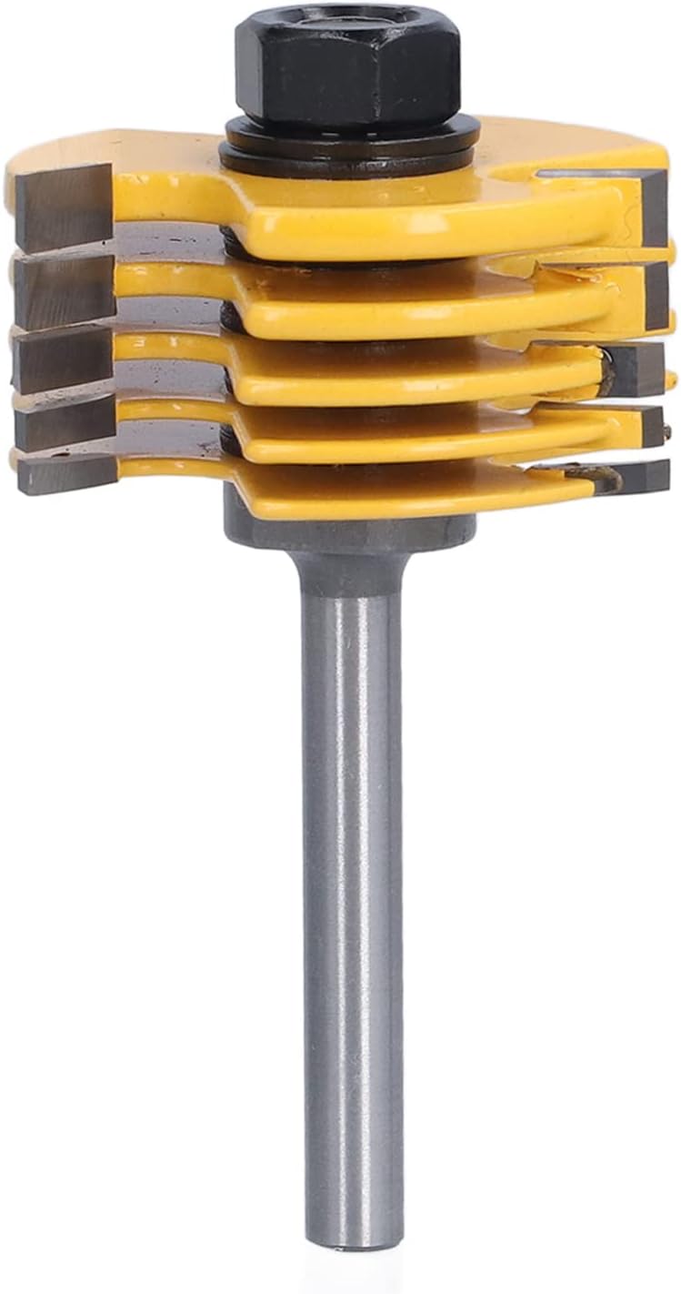 Domino Joiner, Slot Cutter Router Bit 3 Wing Adjustable 2Pcs for Particle Board for Solid Wood for Plywood for Medium Density Fiberboard