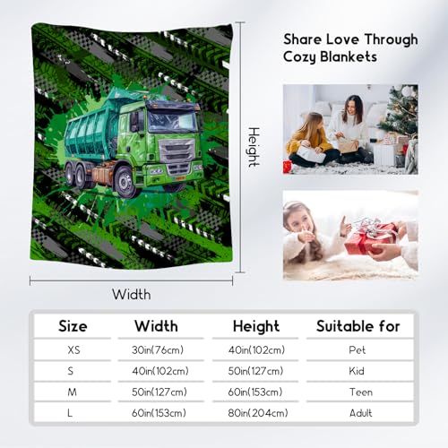 Kids Blankets for Boys Garbage Truck Blanket Gifts - 30x40 Inch Cozy Soft Fleece Throw for Teens Adults