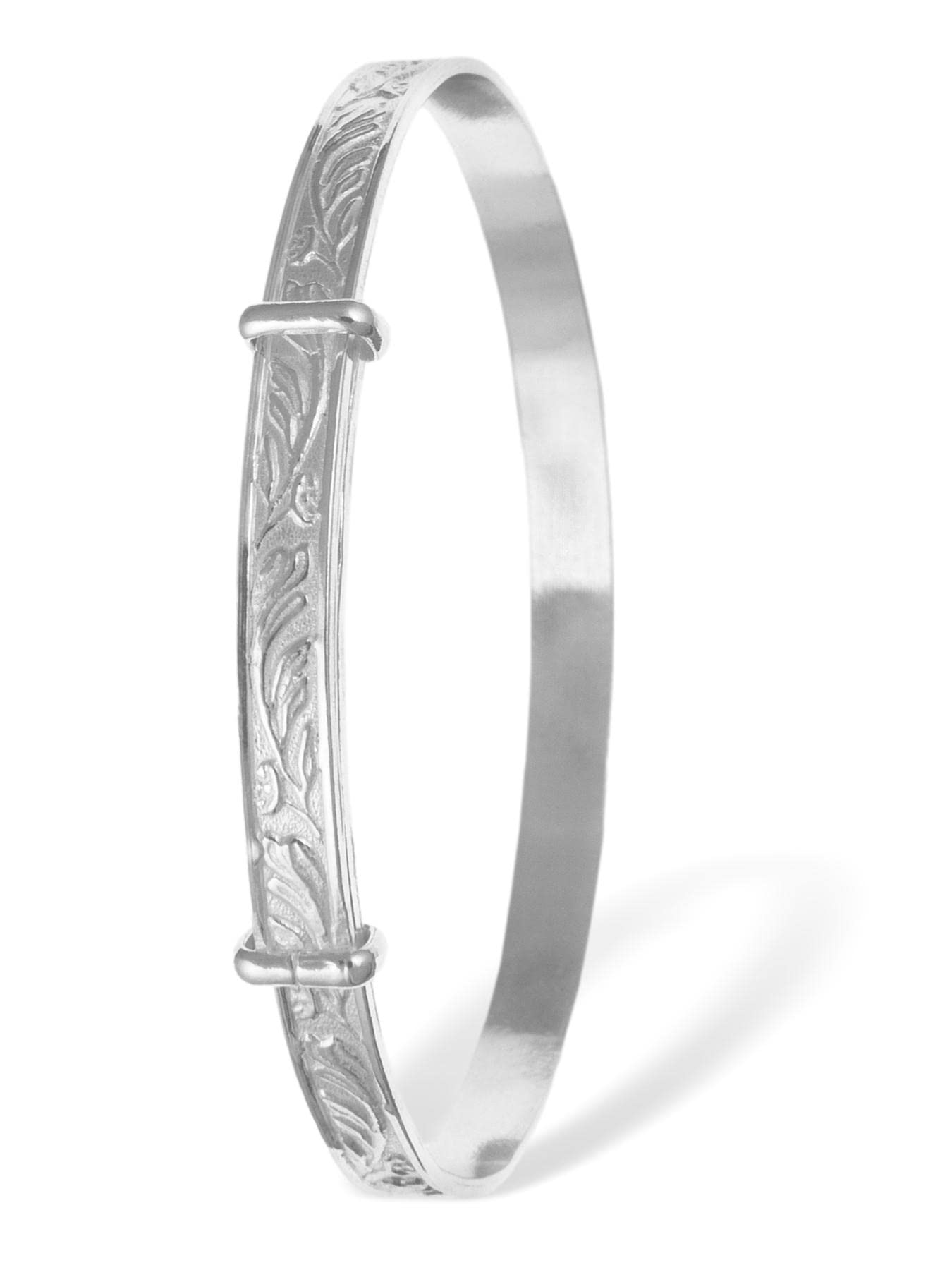 vittoriano Foliate inciso espansione/espandibile – Bracciale rigido da donna in argento Sterling 925 – fornito in confezione o cofanetto regalo