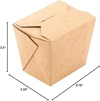 Vista 10 de Restaurantware Bio Tek - Cajas chinas de 8 onzas para llevar, 25 cajas de comida a prueba de grasa, con bloqueo de pestañas, papel kraft