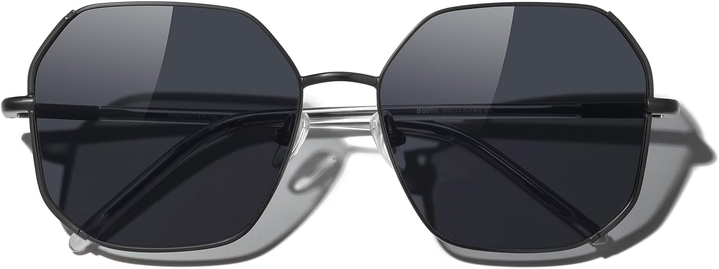 MERRY'S Trendy Oversized Square Metal Frame Sunglasses for Women Flat Lens UV Protection Brand Sunglasses S6058 - Image 6