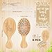 Nuogo 8 Set Employee Appreciation Gift Mini Hair Brush Detangling Brush for Women Wooden Hairbrush Paddle Comb Brush with Cards Ropes Thank You Gift Pocket Hairbrush for Team Teacher Nurse(Kind)