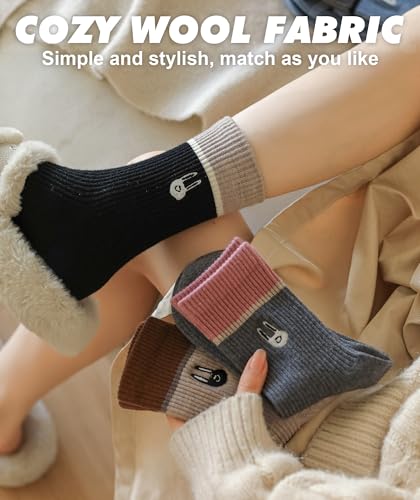 Image of IIG Winter Warm Wool Socks for Women Original Design Trendy Boot Socks Ideal Gift