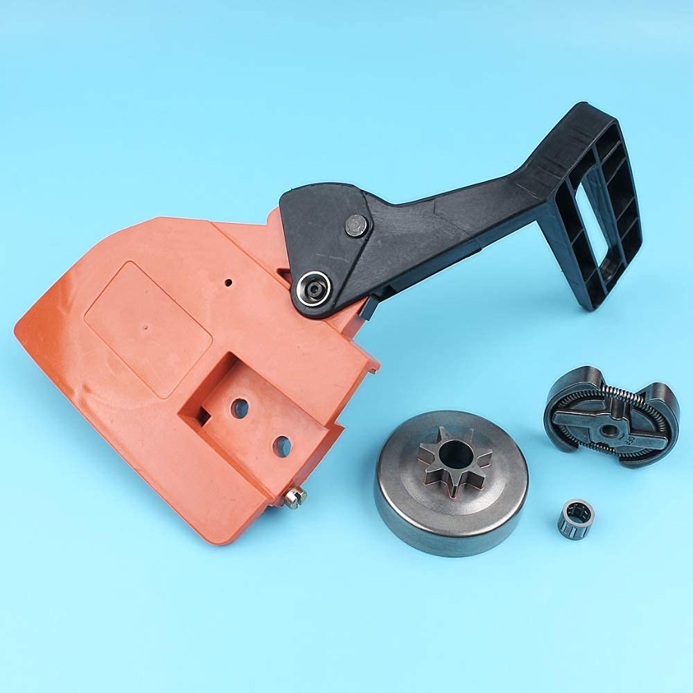 Piñón Embrague Cadena Freno manija Cubierta Embrague Tambor Kit Compatible con Husqvarna 13613714142 Motosierra con cojinete de Agujas Piezas de Repuesto