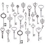 Kissitty Random Mixed Style Antique Silver Skeleton Key Pendants 1.1~1.81