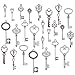 Kissitty Random Mixed Style Antique Silver Skeleton Key Pendants 1.1~1.81" Tibetan Jewelry Findings for Craft Bracelet Necklace Making Approx. 60pcs