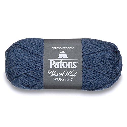 Image of Patons Classic Wool Yarn, 3.5oz, Gauge 4 Medium, 100% Wool New Denim - For Crochet, Knitting & Crafting