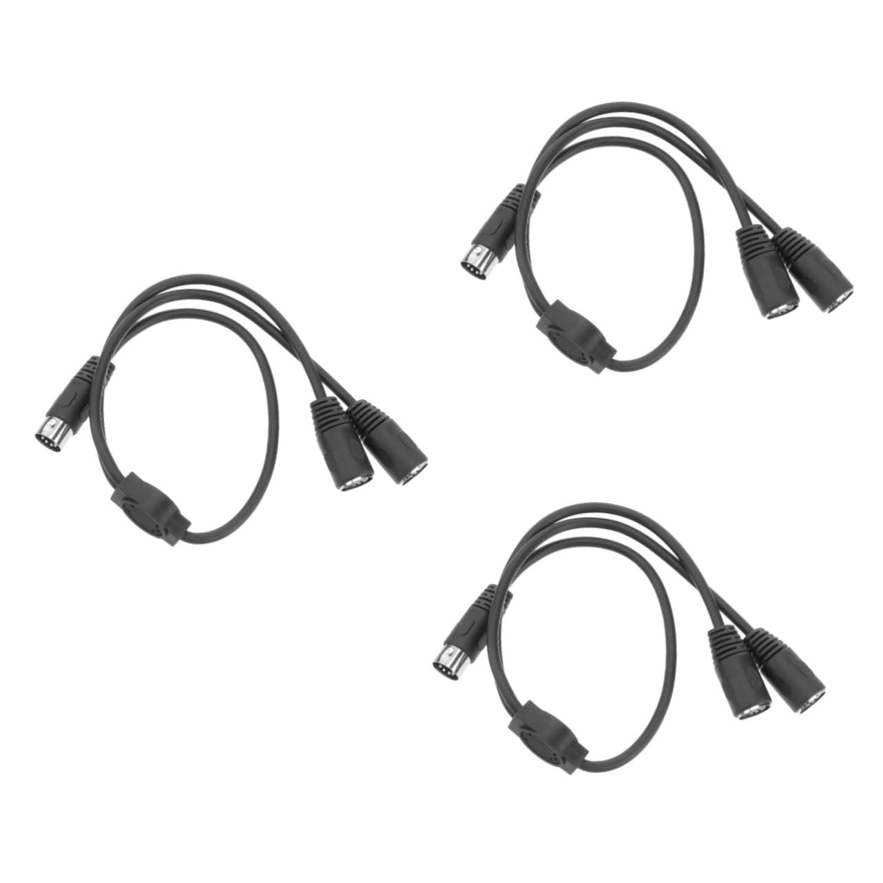 3 Pz Linea audio -due Cavo adattatore din 5 pin sdoppiatore midi a 5 pin sdoppiatore per microfono prolunga elettrica adattatore din a 5 poli midi pvc Black