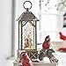 RAZ Imports Traditional Santa Lighted Water Lantern 10.75 Inch Lighted Christmas Snow Globe with Swirling Glitter with Deer Owl Cardinals Battery Operated and USB Powered