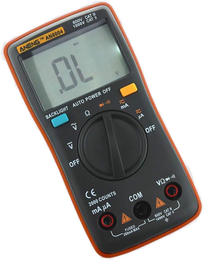 ANENG AN8004 Multimetar koji prikazuje OL (preopterećenje)