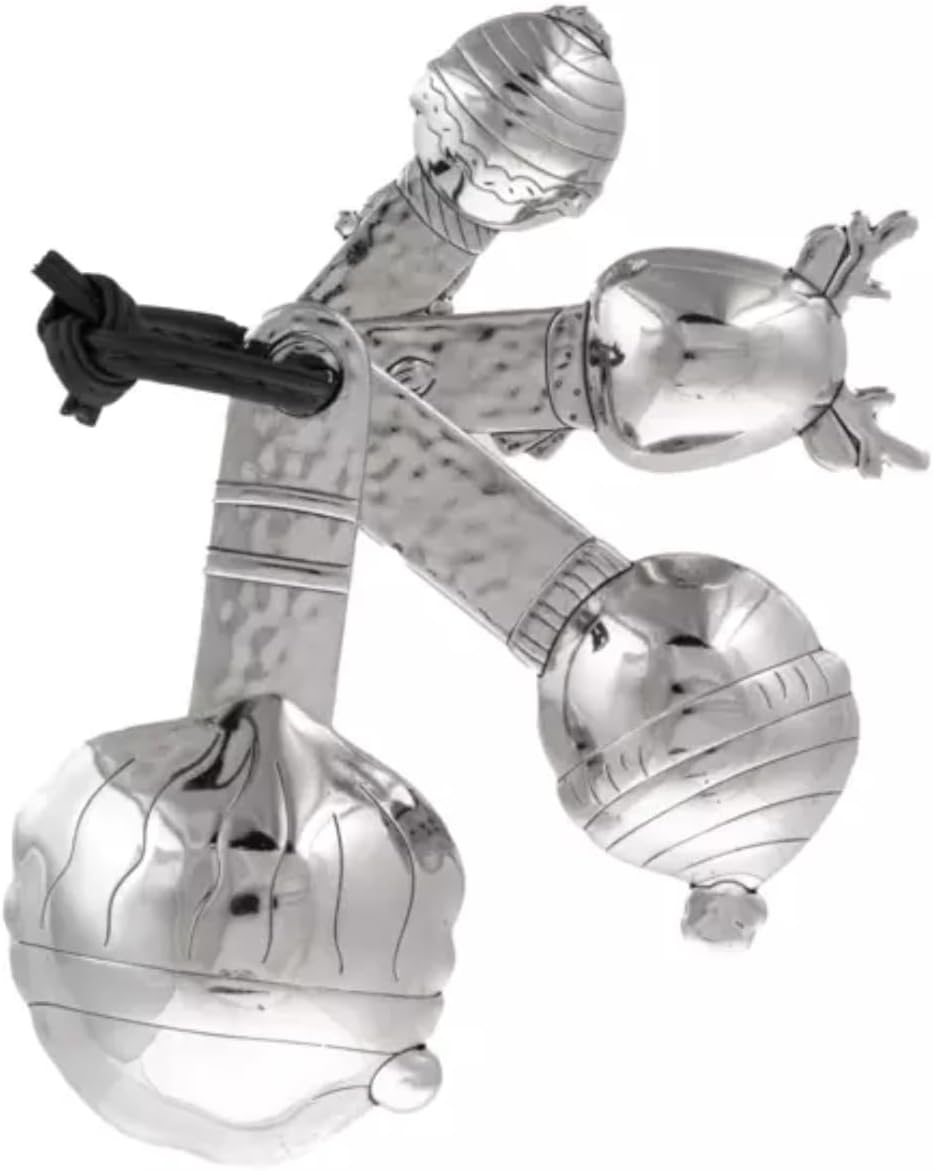 Ganz 4-Piece Zinc Alloy Measuring Spoon Set For Kitchen, Holiday Friends Themed, Grey