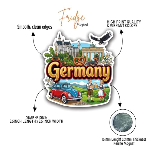 Image of Fridge Magnet - Premium Engineered Wood Souvenir, Laser-Cut Decorative Magnet for Home, Office & Travel Gifts - Germany
