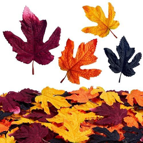 Fake Fall Leaves Autumn Maple Leaf Artificial Leaves 9.8cm/3.1inc...