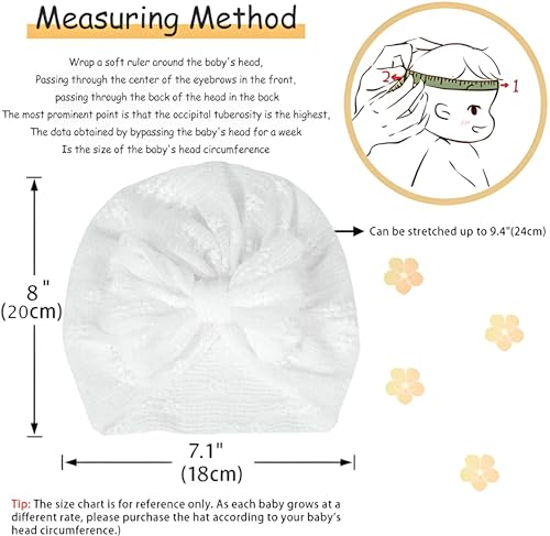 ANNACREATIONS Premium Soft Bow Head Wrap Super Stretchable Headband Hair Accessories For Baby Girls (White) - Image 4