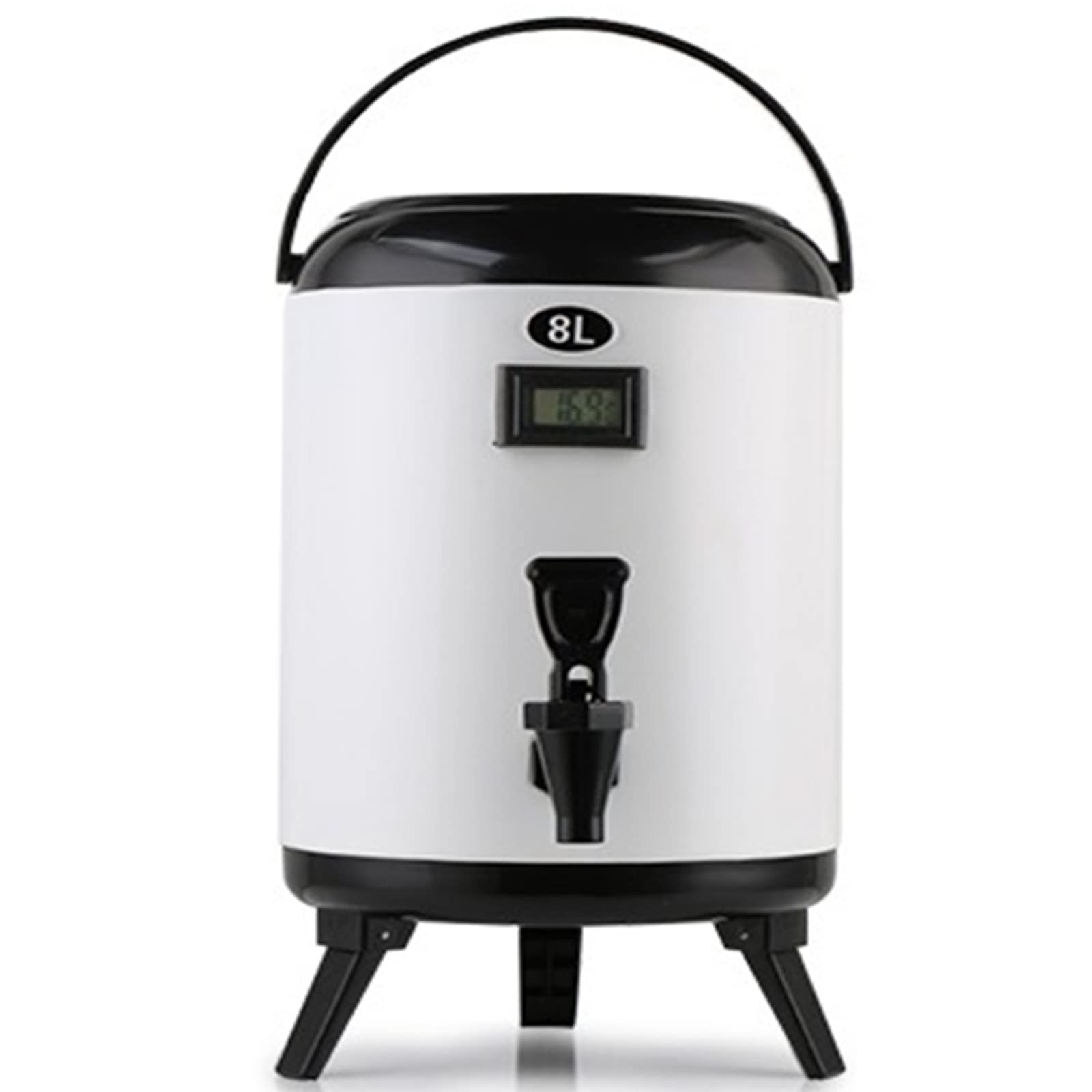 Distributeur de Boissons Isotherme Grande capacité - Récipient pour Boissons Chaudes et Froides (thé au Lait, jus, café et glaçons) - Réservoir Isotherme résistant, Couleur Blanche, idéal po