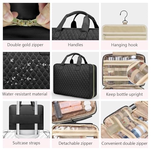 urophylla Detachable Travel Toiletry Bag for Women - Large Toiletry Bags for Traveling Women - Hanging Makeup Cosmetic Bag, Organizer for Travel Accessories Cruise Essential - Travel Size Toiletries by urophylla - Used condition - Image 6