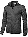 H2H Mens Casual Premium Slim Fit Knitted Jackets Thermal Warm Long Sleeve of Various Styles