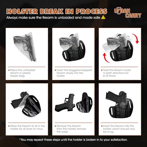 Urban Carry LockLeather OWB RMR/RDS Holster for CZ 75 (D PCR/Compact/Semi Compact) - Secure & Comfortable Hybrid Leather/Polymer Design for Optimal Concealment - 3.9-inch Barrel by Urban Carry - Image 7