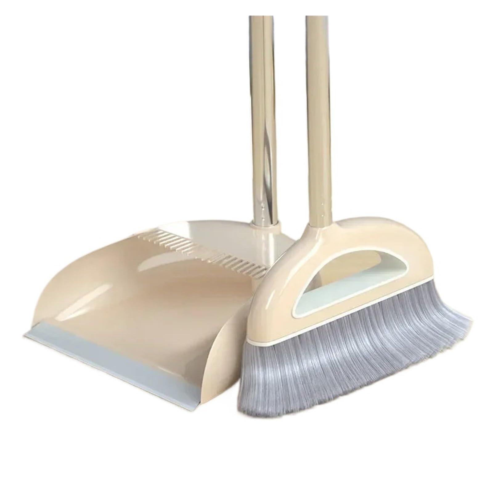 Sweeper Wiper for Floors Home Accessories Broom and Plastic Dustpan Set(Beige 2PCs)