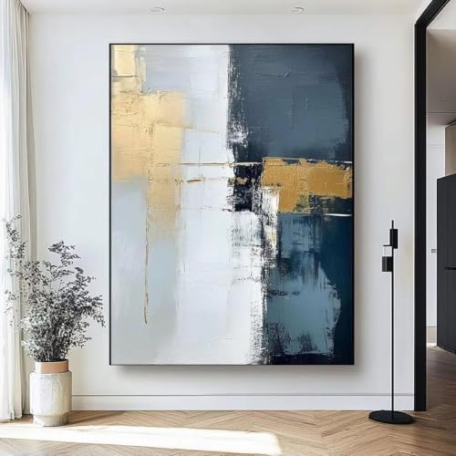 Tableau abstrait moderne pour valoriser un mur blanc vide sans encombrer l'espace