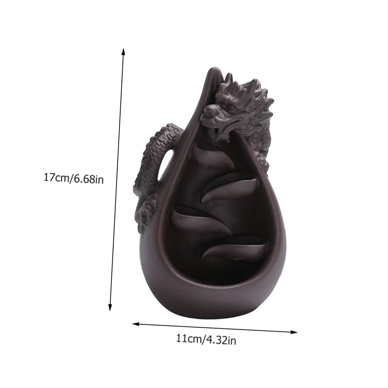 Quemador de Incienso de Mesa Forma de Dragón de Arena Púrpura para Decoración del Hogar, Relieve de Estrés y Meditación en Sala o Cocina