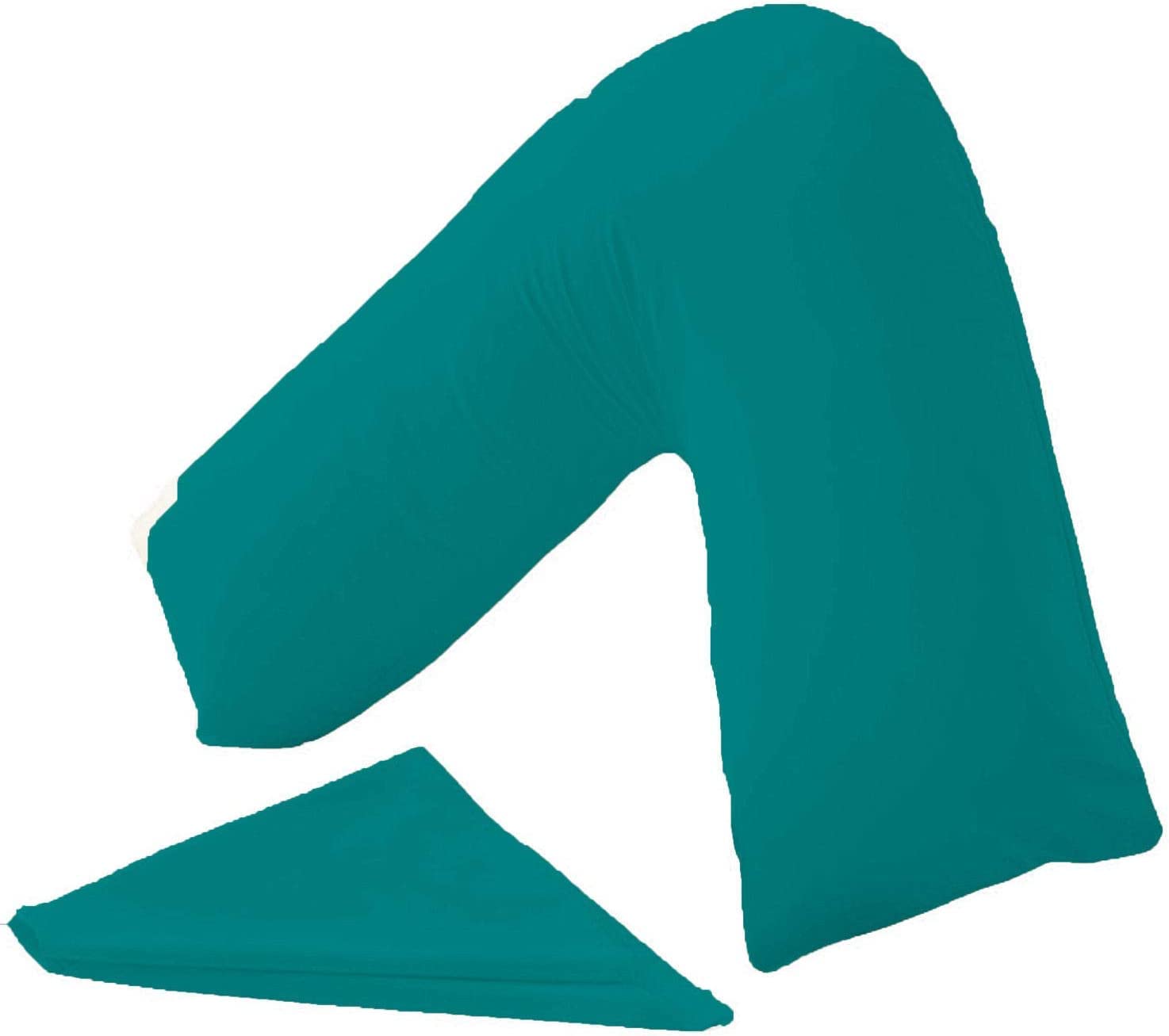 Night Zone V Shaped Polycotton Pillow Case Cover Nursing Pregnancy Maternity Orthopaedic Support PillowCase (Teal)
