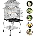 Yaheetech Budgie Cage 55-inch Rolling Standing Triple Roof Medium Parrot Cage Pet Bird Cage with Detachable Stand for Cockatiels Sun Parakeets Green-cheeked Conures Macaw